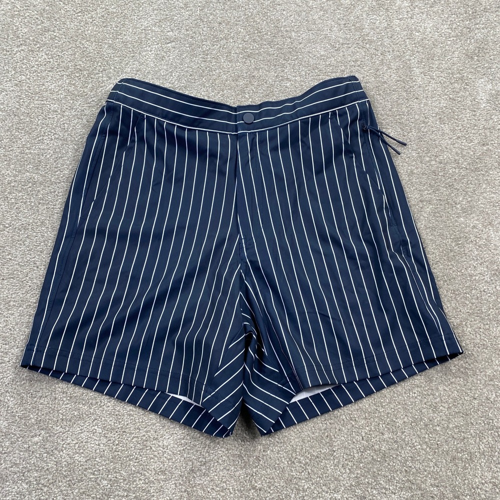 VRST Resort Relaxed Fit Short Mens S Navy Pinstripe 6" Inseam Water Repellent